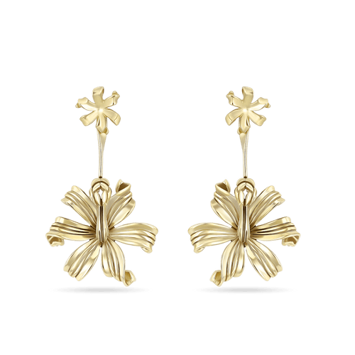 Nerine Lily Earrings Catherine Best Nerine Lily Drops 9ct Yellow Gold