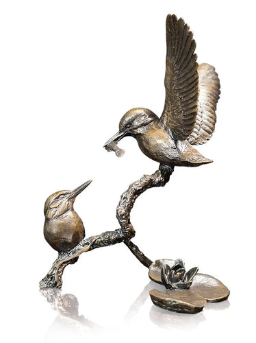 Richard Cooper Small Kingfisher Pair Bronze Sculpture Catherine Best Dev