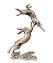 Richard Cooper Small Hares Boxing Bronze Sculpture Catherine Best Dev