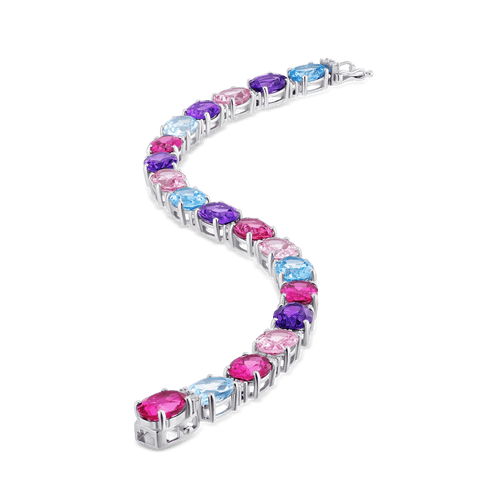Sweetie Bracelet 18ct White Gold and Diamond Bracelet with myriad Gemstones Catherine Best