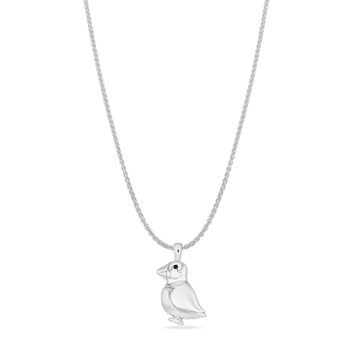 George The Puffin Pendant Catherine Best Silver Pendant on an 18