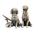 Richard Cooper Waiting For The Guns Spaniel and Labrador Bronze Sculpture Catherine Best Dev