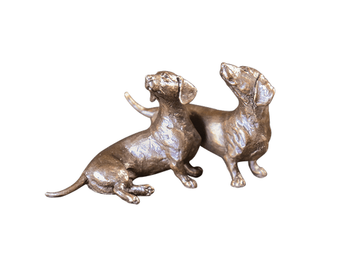 Richard Cooper Dachshund Pair Bronze Sculpture Catherine Best Dev