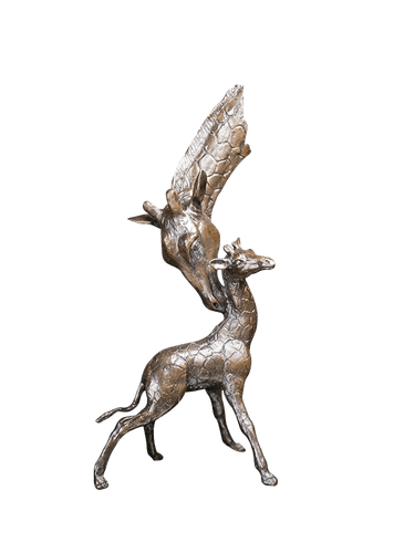 Richard Cooper Giraffe & Calf Solid Bronze Sculpture Catherine Best Dev