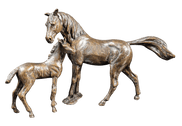 Richard Cooper Mare & Foal Bronze Sculpture Sculptures & Statues Catherine Best Dev 