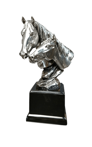 Richard Cooper Mare and Foal Nickel Resin Sculpture Catherine Best Dev