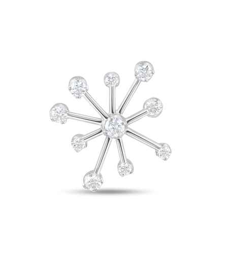 Starburst Silver and Cubic Zirconia Tie Pin Catherine Best Dev Smaller
