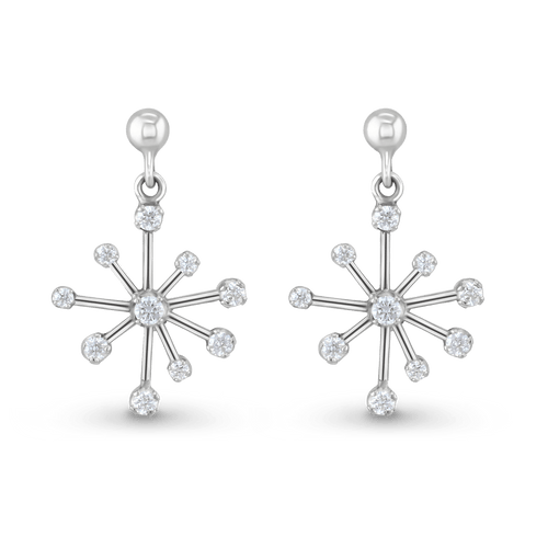 Starburst Earrings in Silver and Cubic Zirconia Catherine Best Dev