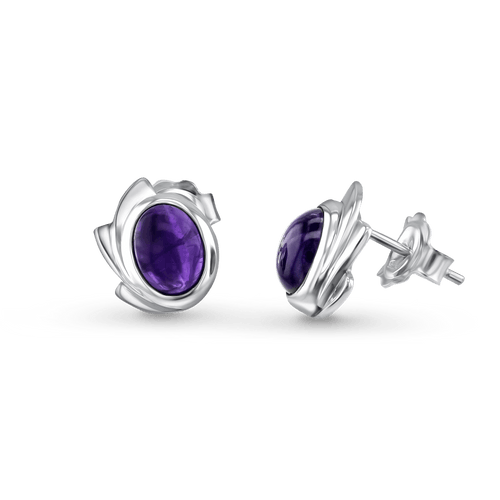 Amethyst and Silver Stud Earrings Catherine Best Dev 