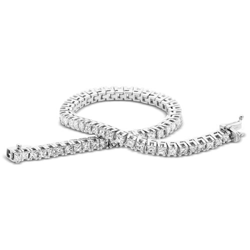 Alula 18ct White Gold Claw Set Princess Cut Diamond Bracelet Catherine Best Dev 4-4.5 carats featuring 65 Diamonds 