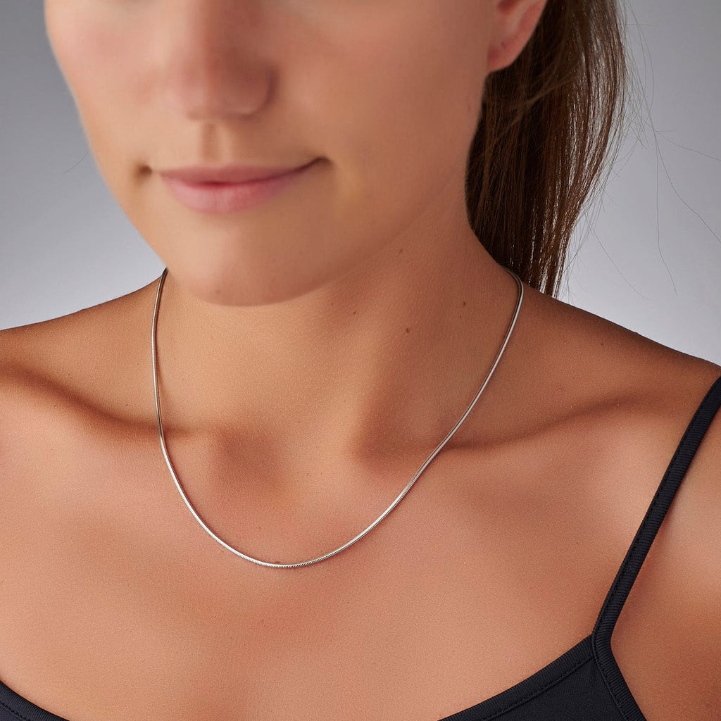 Silver Snake Chain With Pendant Serpent Necklace Sculptural