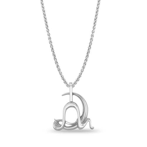 Aquarius Moon-sign Pendant Catherine Best Dev Silver Pendant on a 18