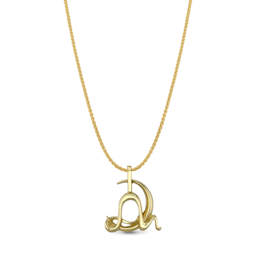 Aquarius Moon-sign Pendant Catherine Best Dev 9ct Yellow Gold Pendant on a 18