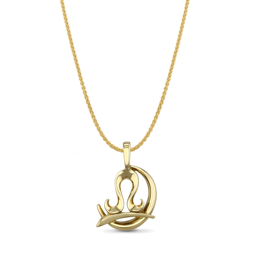 Libra Moon-sign Pendant Catherine Best Dev 9ct Yellow Gold Pendant on a 18