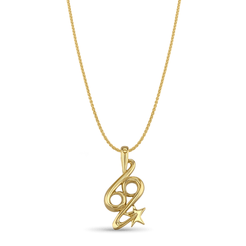 Cancer Zodiac Pendant Catherine Best Dev 9ct Yellow Gold Pendant on a 18
