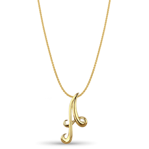Initial A Love Letter Pendant Catherine Best Dev 9ct Yellow Gold Pendant on a 18 chain 