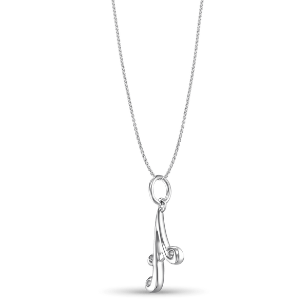 Initial A Love Letter Mini Pendant in Silver Catherine Best Dev Pendant on a 18" chain 