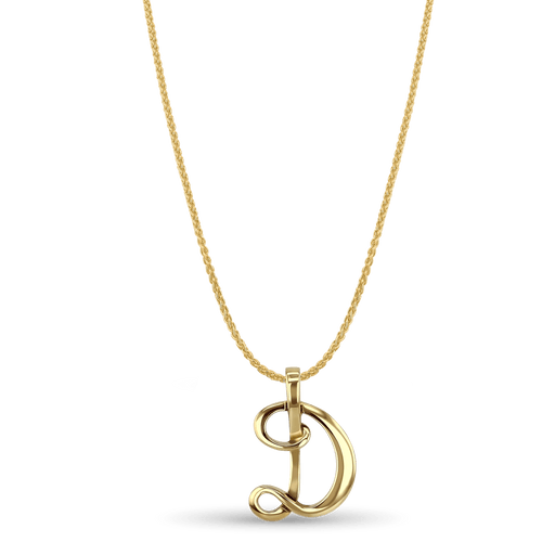 Initial D Love Letter Pendant Catherine Best Dev 9ct Yellow Gold Pendant on a 18 chain 