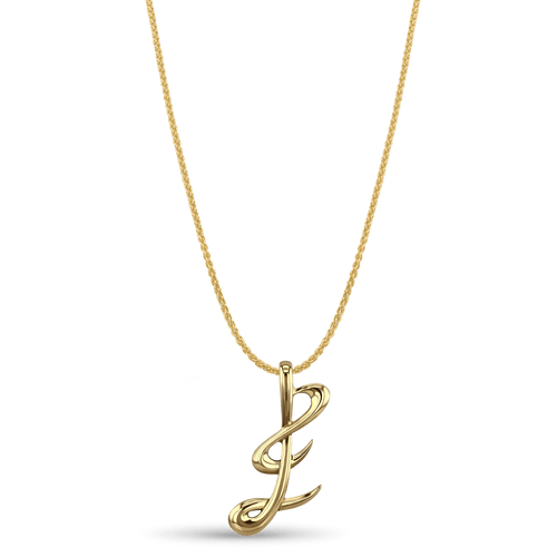 Initial E Love Letter Pendant Catherine Best Dev Pendant on a 18 chain 9ct Yellow Gold 