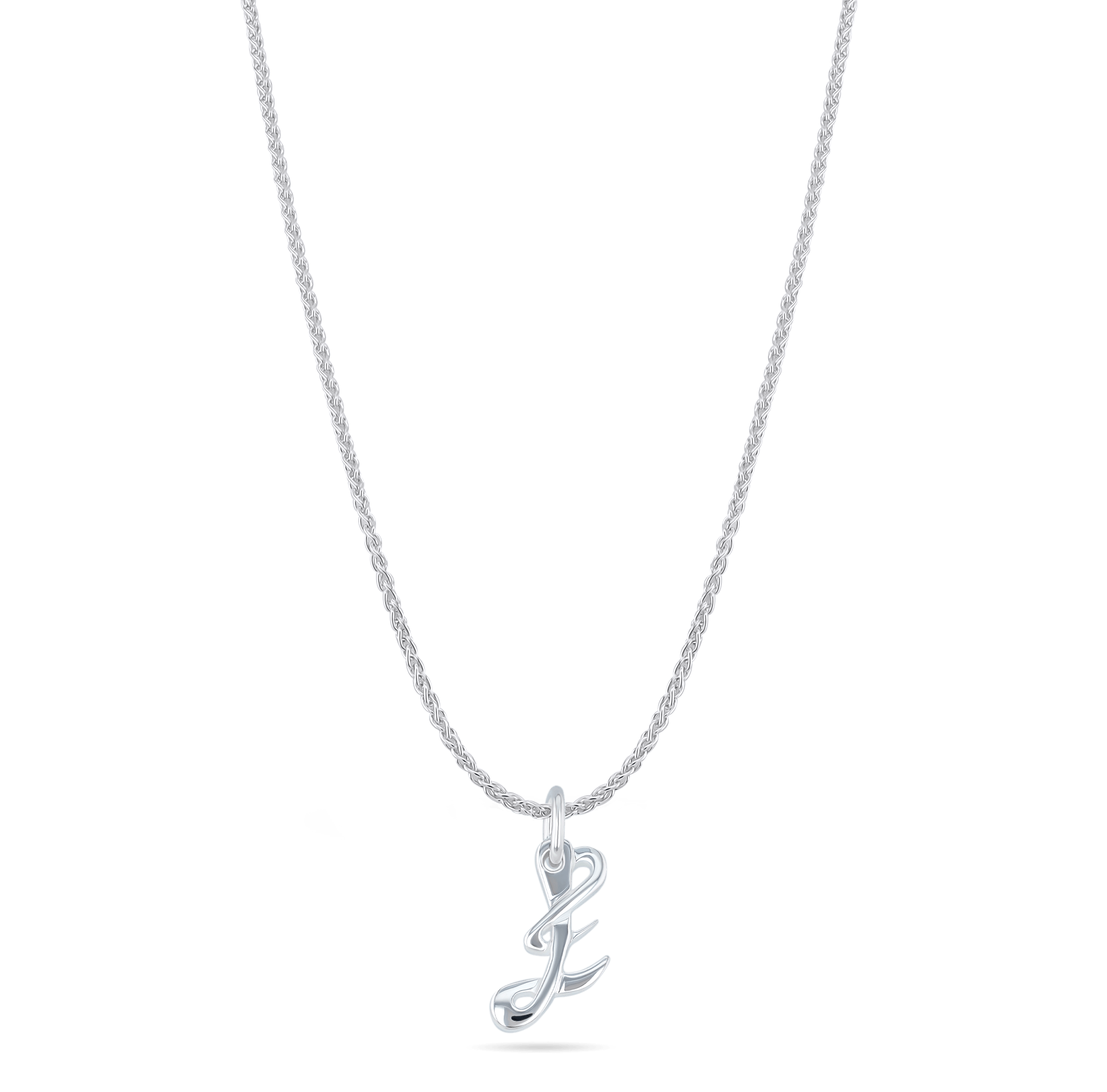 Initial E Love Letter Mini Pendant in Silver Catherine Best Dev Pendant