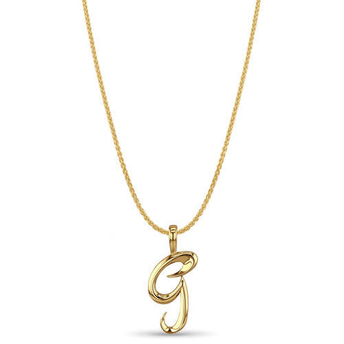 Initial G Love Letter Pendant Catherine Best Dev 9ct Yellow Gold Pendant on a 18
