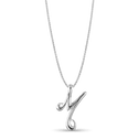 Initial M Love Letter Pendant Catherine Best Dev Silver Pendant on a 18 chain