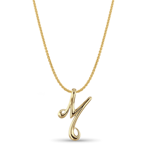 Initial M Love Letter Pendant Catherine Best Dev 9ct Yellow Gold Pendant on a 18 chain