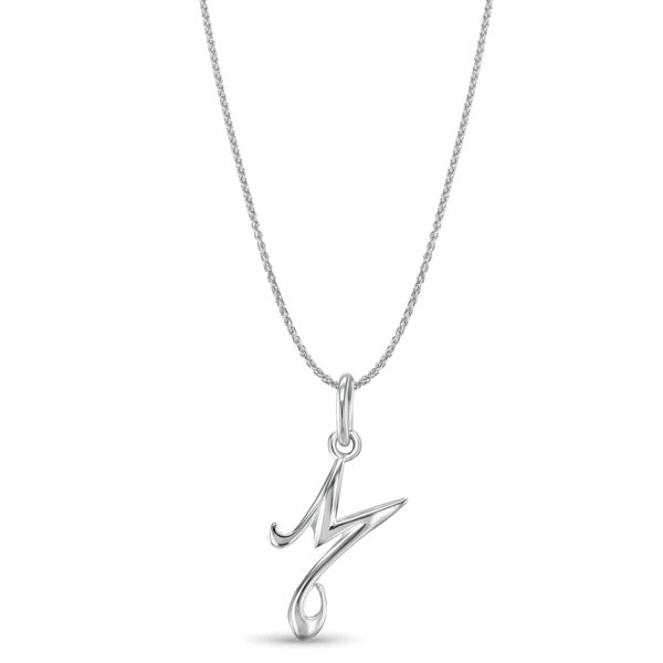Initial M Love Letter Mini Pendant in Silver Catherine Best Dev Pendant on a 18" chain 