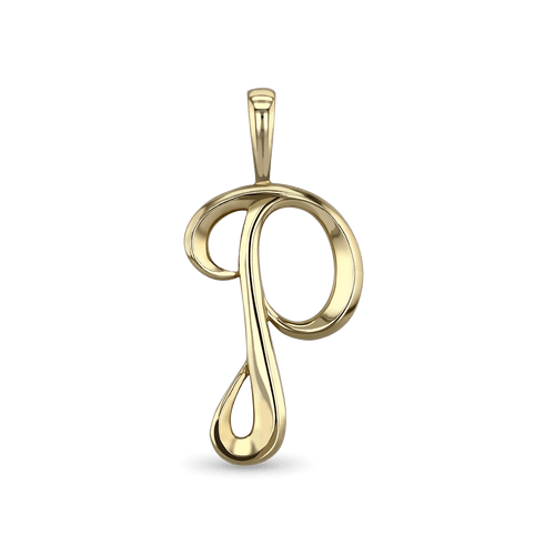 Initial P Love Letter Pendant Catherine Best Dev 9ct Yellow Gold Pendant