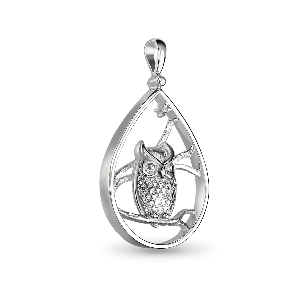 Silver hot sale owl pendant