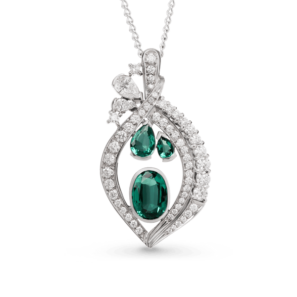 Emerald Isle. Emerald Pendant in 18ct White Gold and Diamond Catherine Best Dev Pendant 