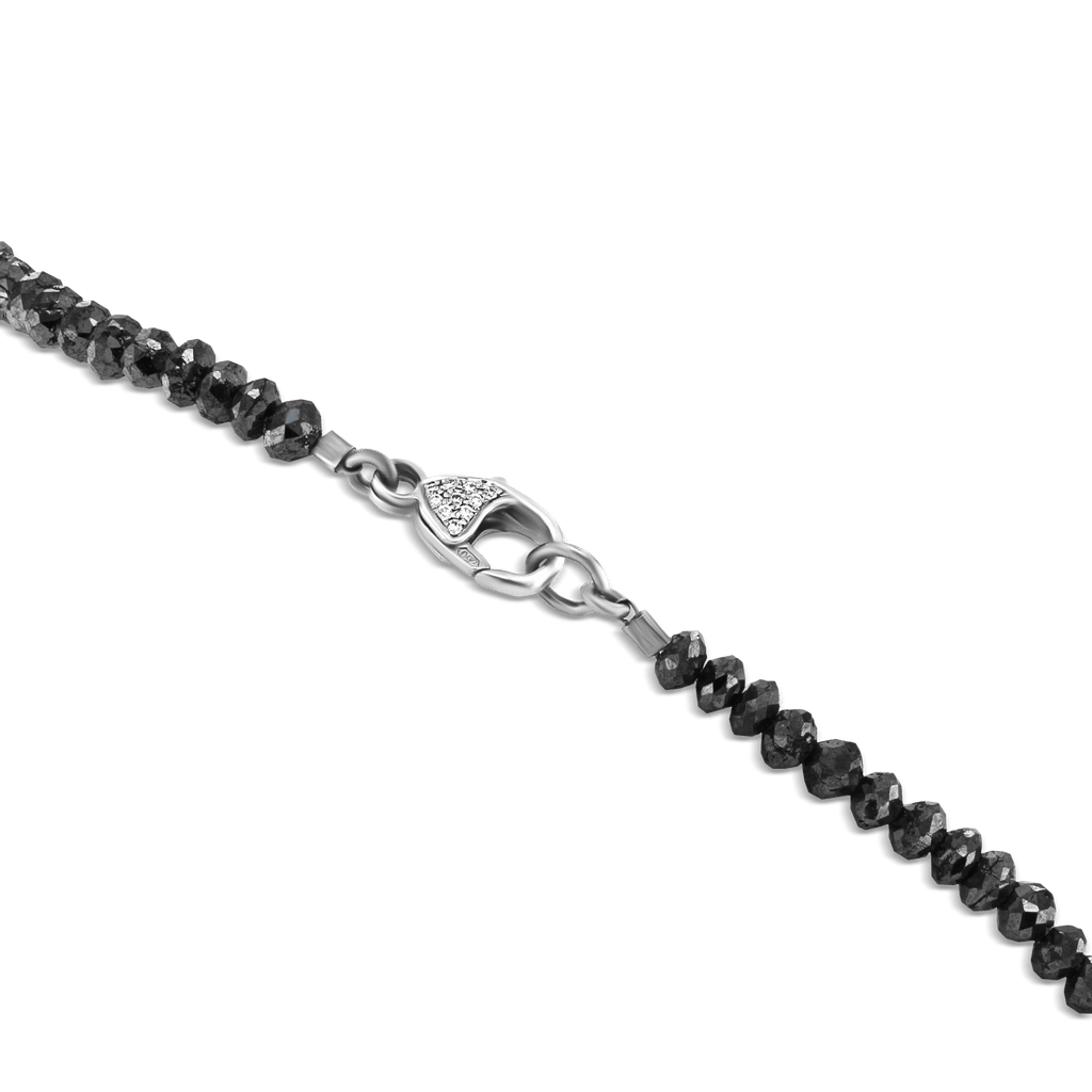 Black Diamond Necklace with Diamonds and Enamel in 18ct White Gold