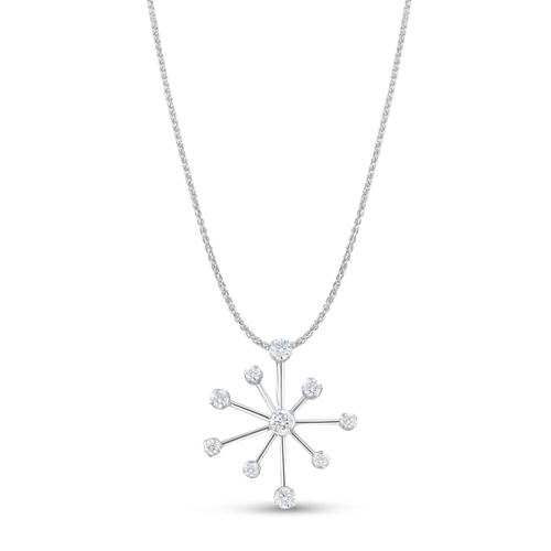 Starburst Silver and Cubic Zirconia Pendant Catherine Best Dev Pendant on a 18 chain
