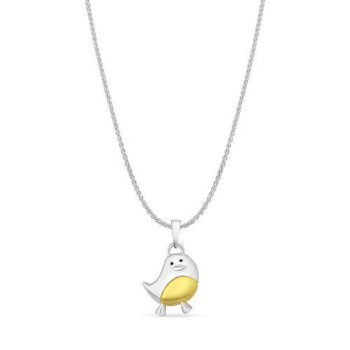 Fred the Robin Large Pendant Catherine Best Silver and Gold Plate Pendant on a 18