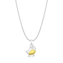 Fred the Robin Large Pendant Catherine Best Silver and Gold Plate Pendant on a 18