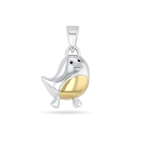 Fred the Robin Pendant Catherine Best Silver and Gold Plate Pendant