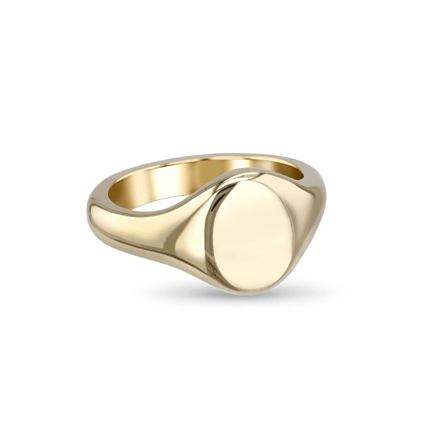 Men's Classic Oval Head Signet Ring Catherine Best Dev 9ct Yellow Gold 
