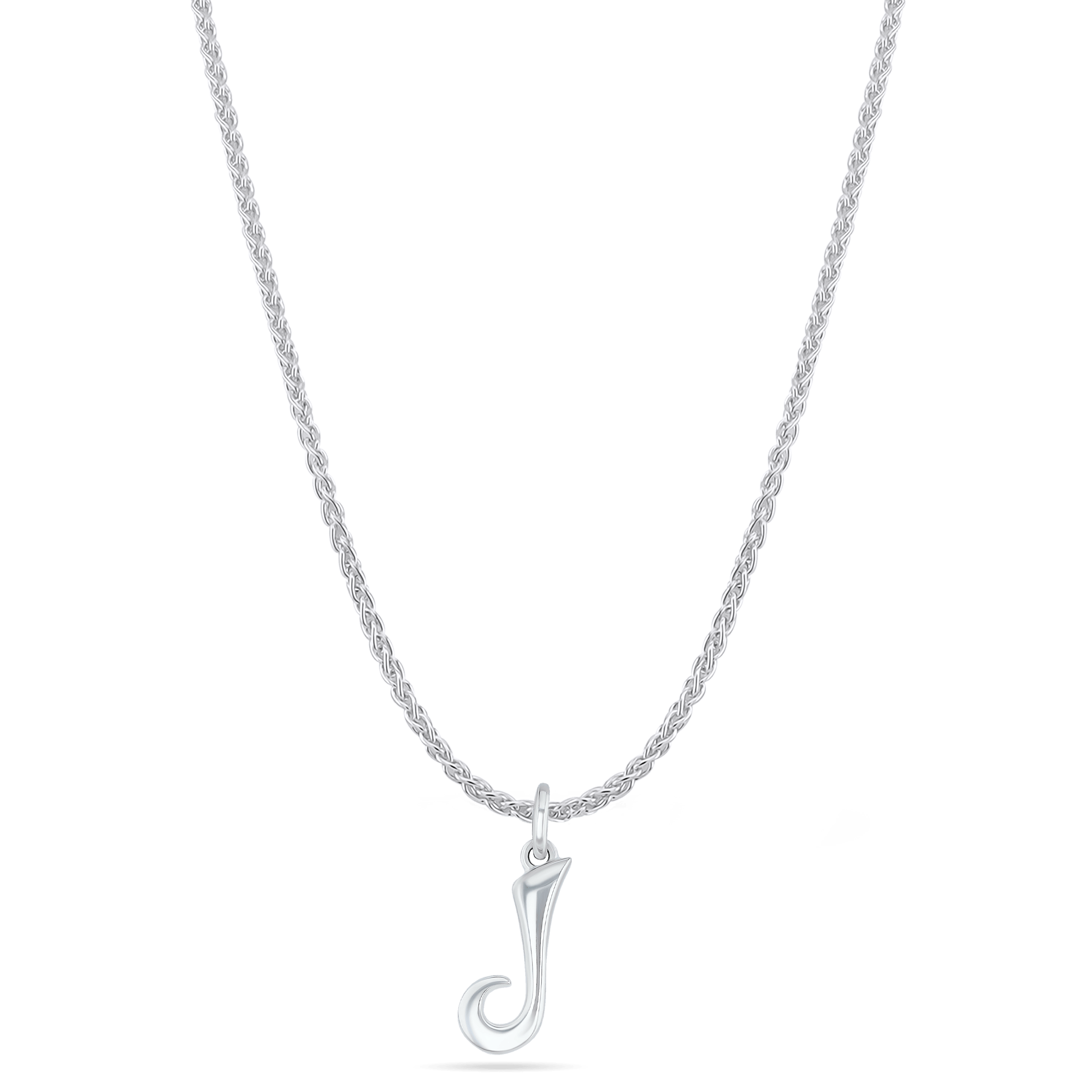 Initial J Love Letter Mini Pendant in Silver Catherine Best Dev