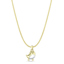 Fred the Robin Large Pendant Catherine Best 18ct Yellow Gold and Rhodium Plate Pendant on a 18