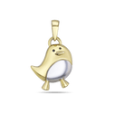 Fred the Robin Large Pendant Catherine Best 9ct Yellow Gold and Rhodium Plate Pendant