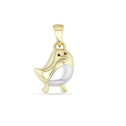 Fred the Robin Pendant Catherine Best 18ct Yellow Gold and Rhodium Plate Pendant