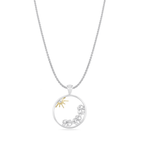 Follow the Leader Elephant Pendant Catherine Best Pendant with 18" Silver Spiga Chain 