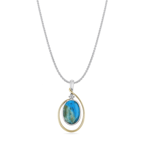 Mantaro Peruvian Opal and Diamond Pendant Catherine Best Pendant with 18