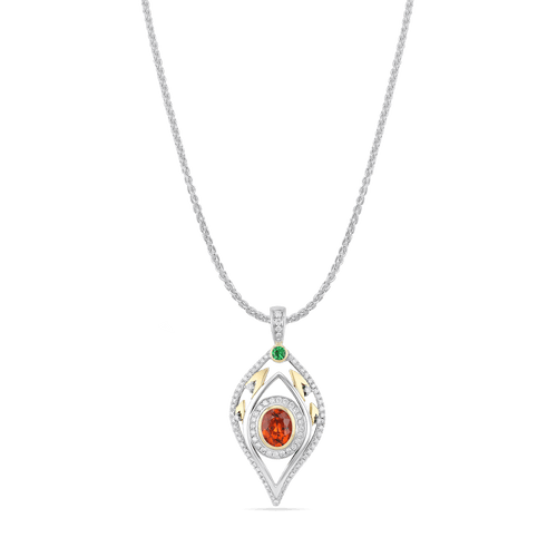 Mystic Flame Pendant Catherine Best Pentant with 18ct White Gold Chain 