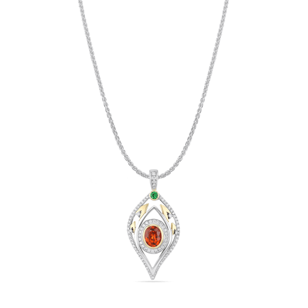 Mystic Flame Pendant Catherine Best Pentant with 18ct White Gold Chain 