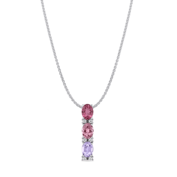 Sweetie Pendant Catherine Best Amethyst and Pink Tourmaline Pendant with 18 inch Spiga Chain 