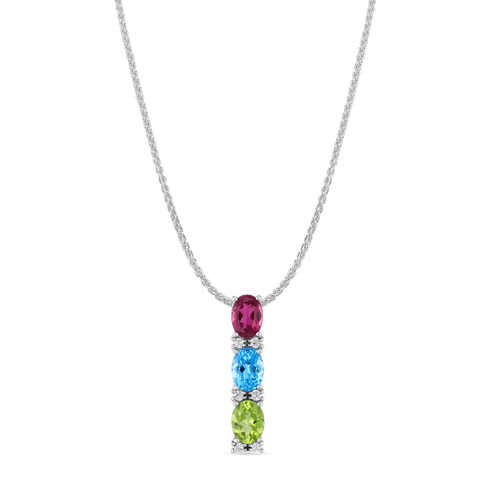 Sweetie Pendant Catherine Best Peridot Topaz and Pink Tourmaline Pendant with 18 inch Spiga Chain 