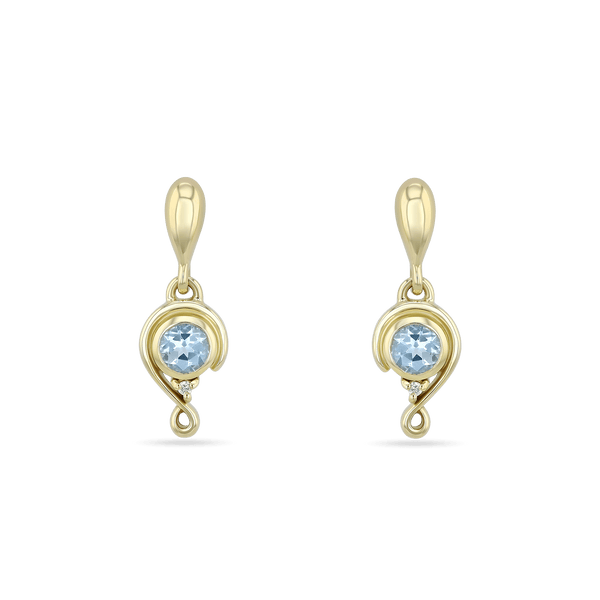 Embrace Drop Earrings Earring Catherine Best 9ct Yellow Gold with Blue Topaz and Diamond 