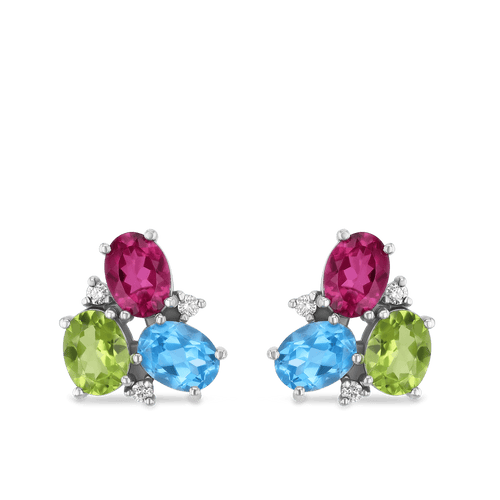 Sweetie Earrings Earring Catherine Best Peridot Topaz and Pink Tourmaline 