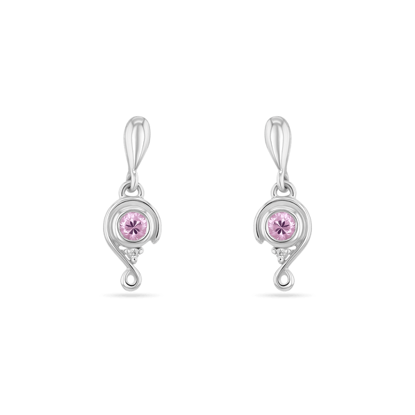 Embrace Drop Earrings Earring Catherine Best Silver with Pink CZ 